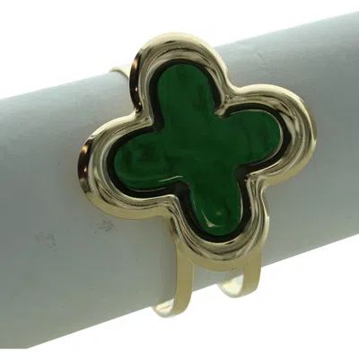 Olivia Welles Clover Cuff Bracelet In Gold