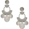 Olivia Welles Coin Circle Drop Earrings In Worn Silver