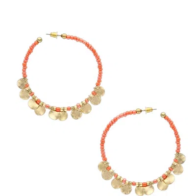 Olivia Welles Coin Detail Hoop Earrings