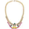 Olivia Welles Collage Statement Necklace In Gold