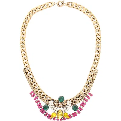 Olivia Welles Collage Statement Necklace In Gold