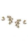 Olivia Welles Constellation Crystal Stud Earrings In Gold/clear