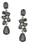 Olivia Welles Corrinne Crystal Statement Earrings In Grey