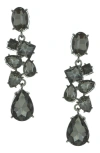 Olivia Welles Corrinne Crystal Statement Earrings In Gunmetal / Gray