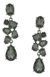 Olivia Welles Corrinne Crystal Statement Earrings In Gunmetal/gray