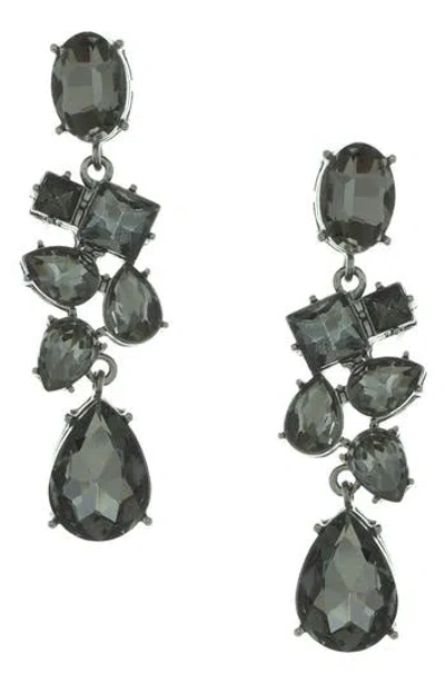 Olivia Welles Corrinne Crystal Statement Earrings In Black