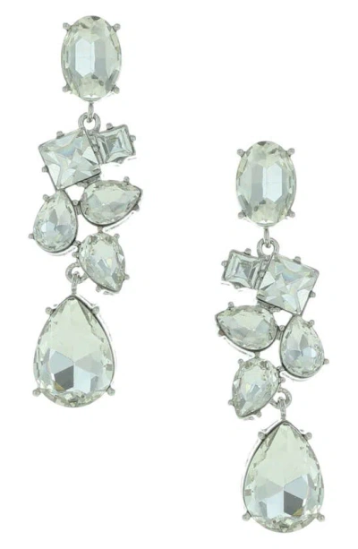Olivia Welles Corrinne Crystal Statement Earrings In Silver