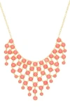 Olivia Welles Courtney Waterfall Statement Necklace In Gold/pink