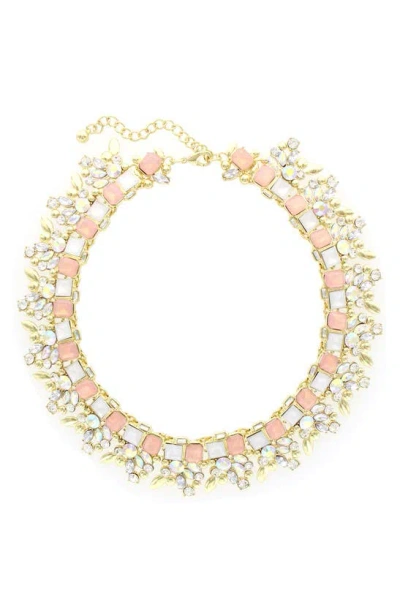 Olivia Welles Crystal Cluster Collar Necklace In Gold