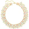 Olivia Welles Crystal Cluster Collar Necklace In Gold/rose