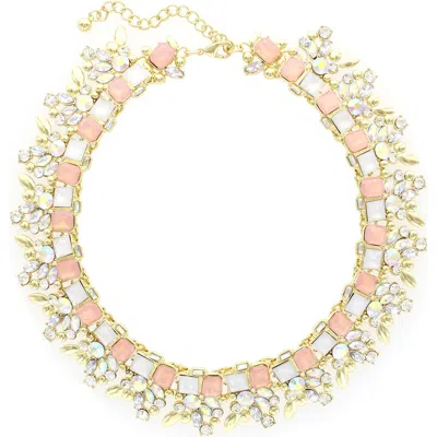 Olivia Welles Crystal Cluster Collar Necklace In Gold