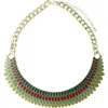 Olivia Welles Crystal Collar Necklace In Gold/multi