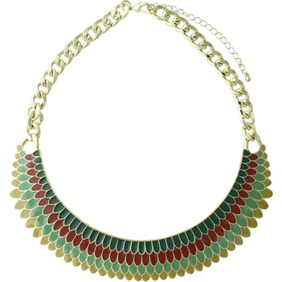 Olivia Welles Crystal Collar Necklace In Gold/multi
