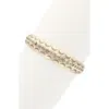 Olivia Welles Crystal Crescent Cutout Bracelet In Burnished Gold/grey