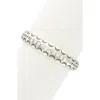 Olivia Welles Crystal Crescent Cutout Bracelet In Burnished Silver/clear