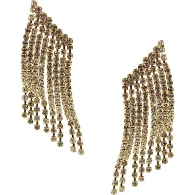 Olivia Welles Crystal Drop Earrings In Gold