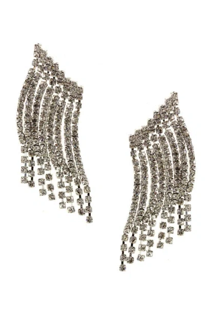 Olivia Welles Crystal Drop Earrings In Metallic