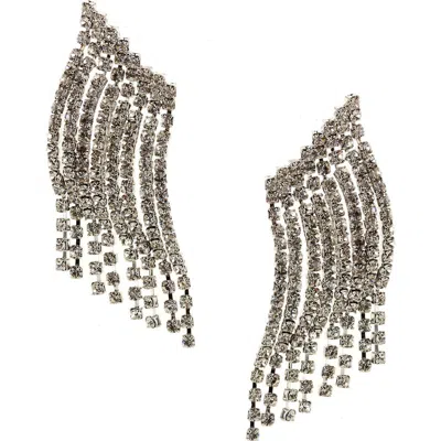 Olivia Welles Crystal Drop Earrings In Metallic