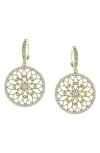 Olivia Welles Crystal Embellished Filigree Circle Drop Earrings In Gold/crystal
