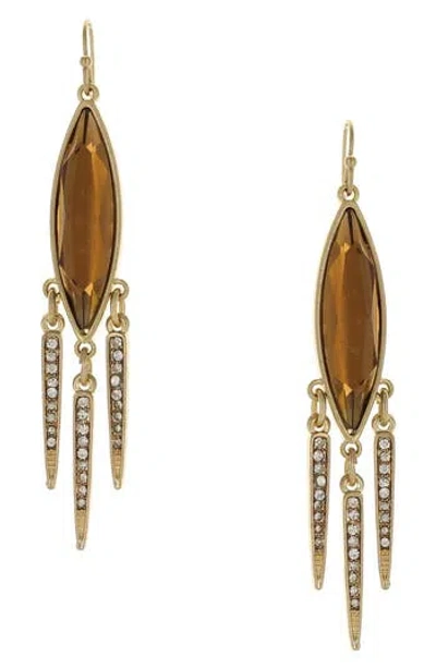 Olivia Welles Crystal Fringe Drop Earrings In Gold