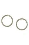 Olivia Welles Crystal Open Circle Stud Earrings In Gold