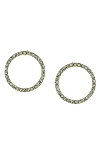 Olivia Welles Crystal Open Circle Stud Earrings In Gold