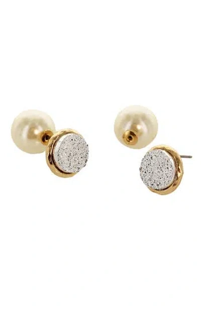 Olivia Welles Cyerra Duo Stud Earrings In Gold
