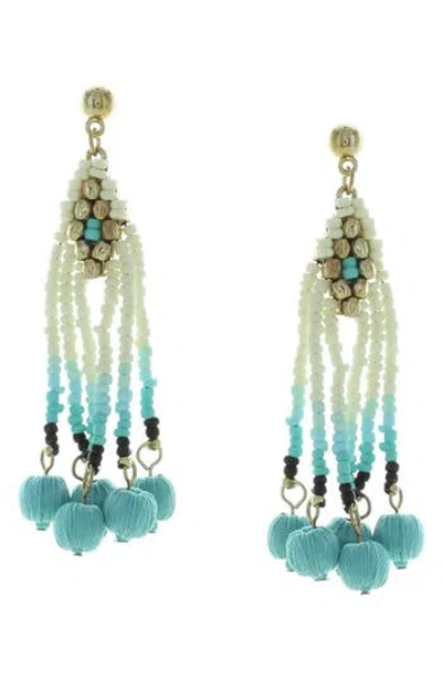 Olivia Welles Dacing Beads Statement Earrings In Gold