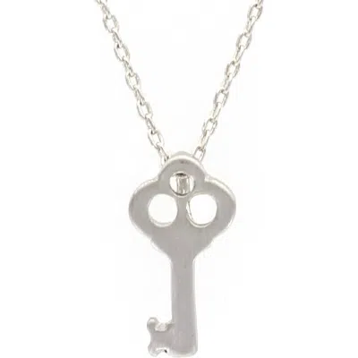 Olivia Welles Dainty Key Pendant Necklace In Silver