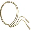 Olivia Welles Dalia Tassel Drop Rope Chain Lariat Necklace In Multi