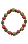 Olivia Welles Dana Beaded Bracelet In Red