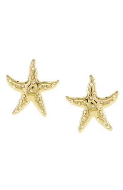 Olivia Welles Dancing Starfish Earrings In Gold
