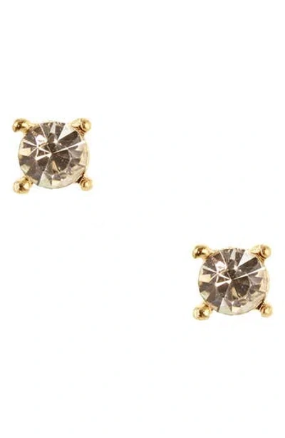 Olivia Welles Daniella Round Crystal Stud Earrings In Gold