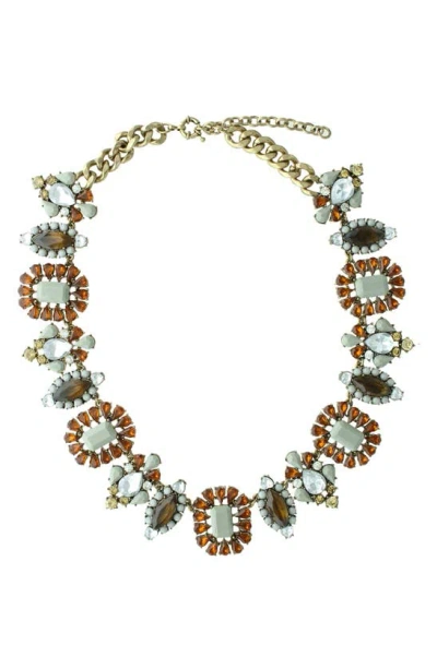Olivia Welles Davina Crystal Collar Necklace In Brown