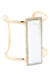 Olivia Welles Dazzling Geometric Cuff Bracelet In Gold/clear
