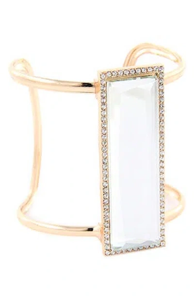 Olivia Welles Dazzling Geometric Cuff Bracelet In Gold/clear