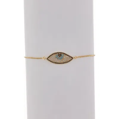Olivia Welles Deena Crystal Eye Bracelet In Gold