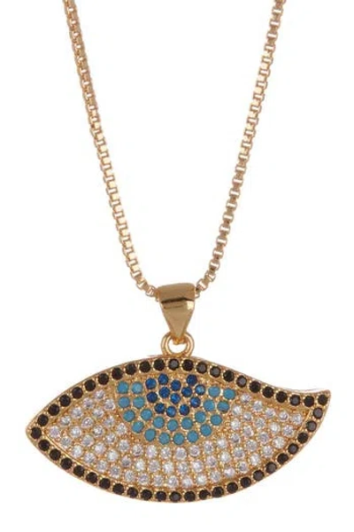 Olivia Welles Deena Crystal Eye Necklace In Gold