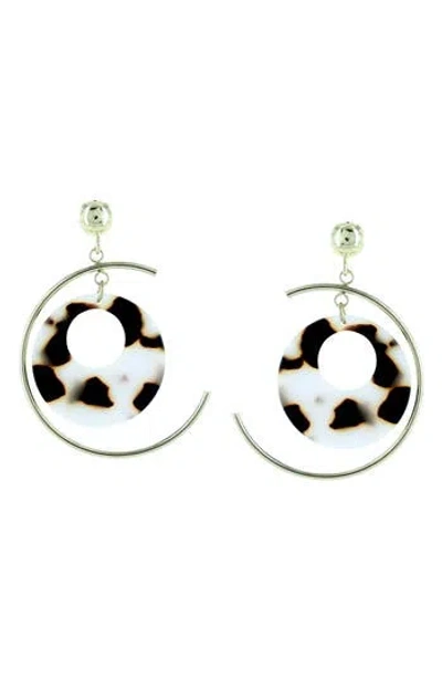 Olivia Welles Deena Hoop Resin Earrings In Burnished Gold/clear