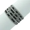 Olivia Welles Demi Gold Plated Faux Leather Leopard Magnetic Bracelet In Gold/grey