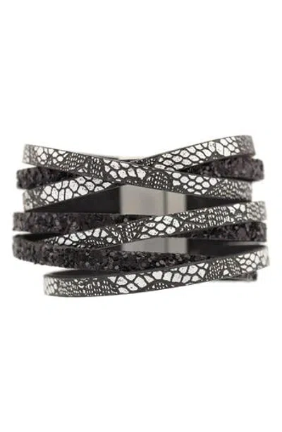 Olivia Welles Design Wrap Bracelet In Black