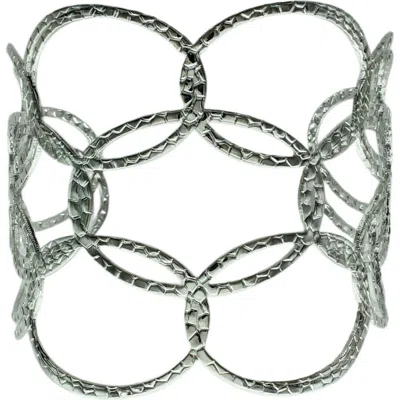 Olivia Welles Detailed Oval Cutout Cuff Bracelet In Gold