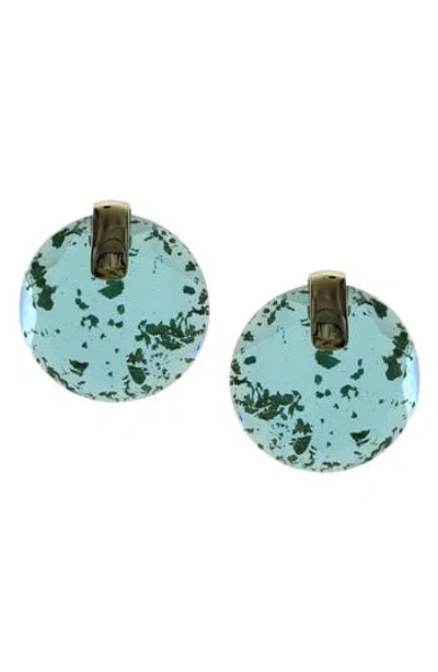 Olivia Welles Didi Cut Ice Stud Earrings In Blue