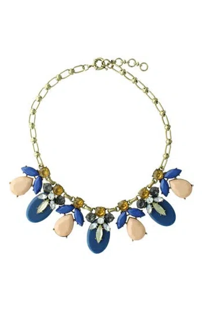 Olivia Welles Dina Stone Necklace In Gold/blue/peach