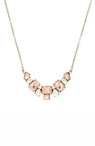 Olivia Welles Dinah Collage Necklace In Burnished Gold/peach