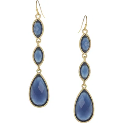 Olivia Welles Drea Faceted Dangle Earrings In Blue