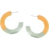 Olivia Welles Drew Mixed C Hoop Earrings In Peach/gray