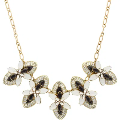 Olivia Welles Eila Deco Bib Necklace In Gold