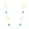 Olivia Welles Eileen Resin Station Necklace In Gold