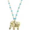 Olivia Welles Elephant Beaded Pendant Necklace In Multi